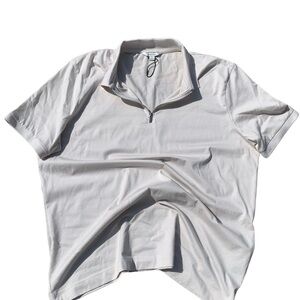 Autograph Supima Cotton Polo Shirt – XL Beige Zip Neck